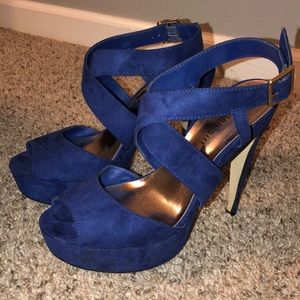 Madden Girl Blue Suede Heels